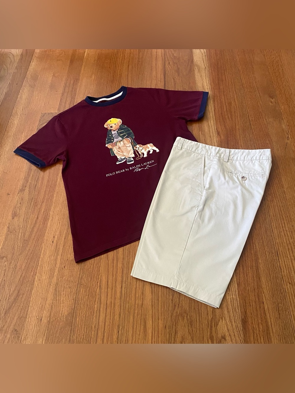 Polo by Ralph Lauren Ringer Cotton Tee with Chino Twill Shorts Set